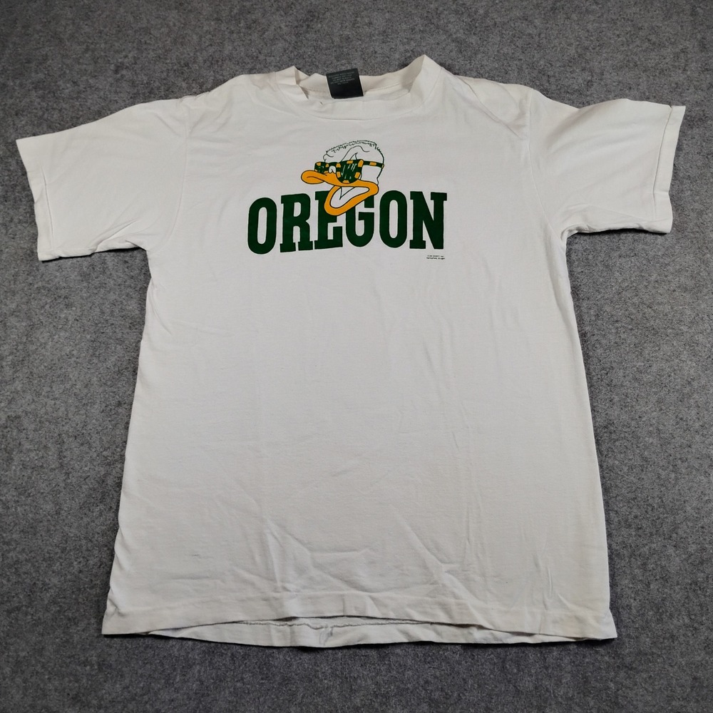 Vintage Body Hunter Oregon Ducks Graphic T-Shirt White Men Large Kingstree 90s